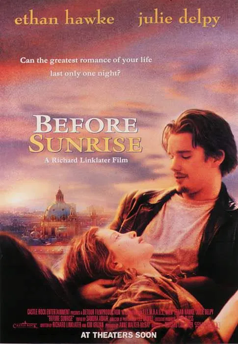 Обложка фильма на тему любви «Перед рассветом» 1995 года.